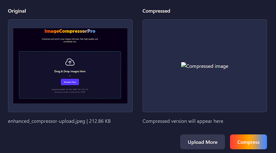Compress button
