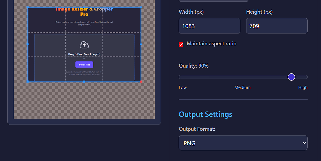 Quality settings